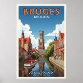 Brügge, Belgien Vintage Travel Poster (Vorne)