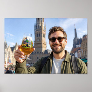 Brügge-Bier-Reisender-Andenken-Szene-Poster Poster