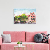 Brügge Bridge by Farida Greenfield Leinwanddruck (Insitu (Wohnzimmer))