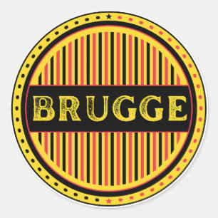 Brügge City Pride Emblem – Belgische Identität Runder Aufkleber