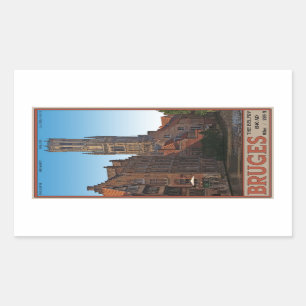 Brügge - der Belfry Rechteckiger Aufkleber