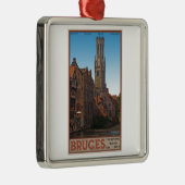 Brügge - der Belfry Silbernes Ornament (Rechts)