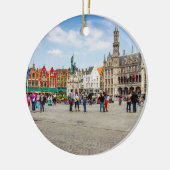 Brügge-Marktplatz-Fotografie Keramikornament (Links)