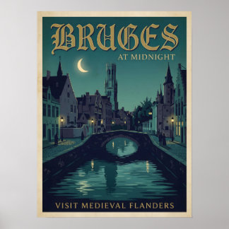 Brügge Um Mitternacht Mittelalterliches Flandern G Poster