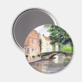 Brügge Wasserfarbenmalerei von Farida Greenfield Magnet (Vorderseite/Rückseite)