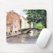 Brügge Wasserfarbenmalerei von Farida Greenfield Mousepad (Mit Mouse)
