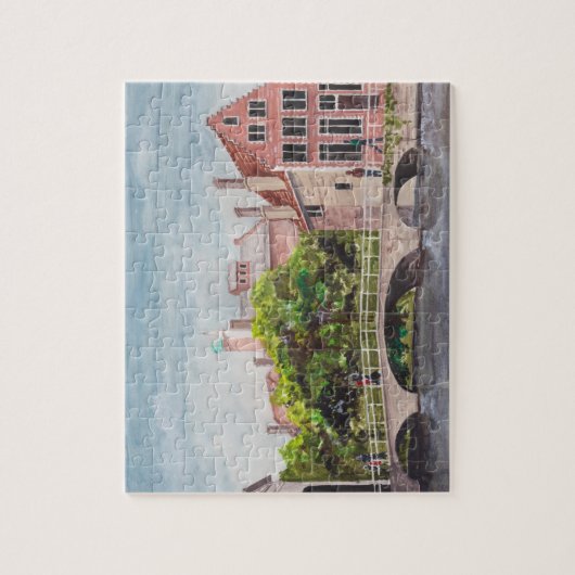 Brügge Wasserfarbenmalerei von Farida Greenfield Puzzle (Vertikal)