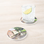 Brügge Wasserfarbenmalerei von Farida Greenfield Sandstein Untersetzer (Seite)