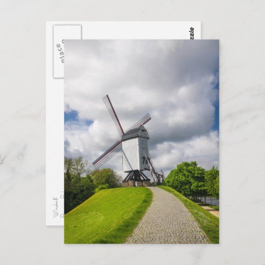 Brugge Windmill Postcard Postkarte (Vorne/Hinten)