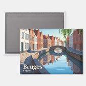 Brügger Kanäle Belgien Magnet (Vorderseite/Rückseite)