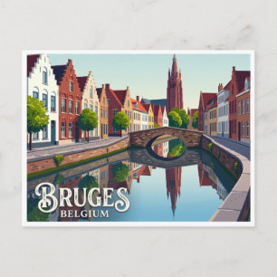 Brügger Kanäle Belgien Postkarte
