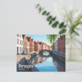 Brügger Kanäle Belgien Postkarte (Stehend Vorderseite)