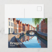 Brügger Kanäle Belgien Postkarte (Vorne/Hinten)