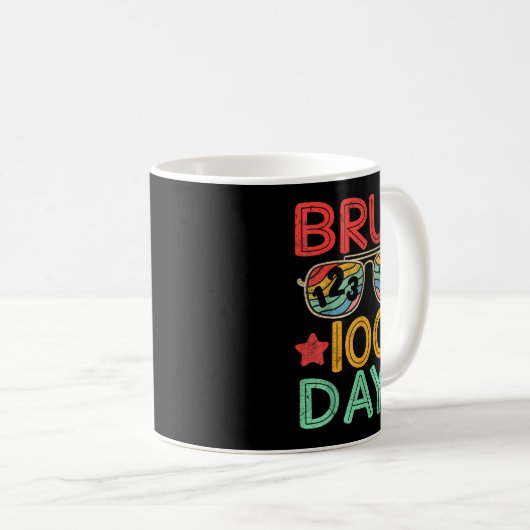 Bruh 100 Days Of School 100th Day Of School Retro  Kaffeetasse (VorderseiteRechts)