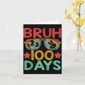 Bruh 100 Days Of School 100th Day Of School Retro  Karte (Gelbe Blume)