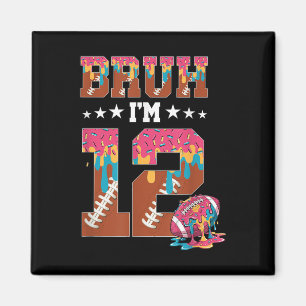 Bruh 12. Geburtstag Junge Fußball Eis Drip 12 Magnet