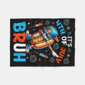 Bruh 4. Juli Jungs Kinder Hotdog Funny 4. Fleecedecke (Vorderseite (Horizontal))