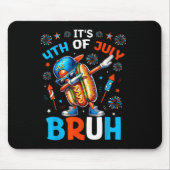 Bruh 4. Juli Jungs Kinder Hotdog Funny 4. Mousepad (Vorne)