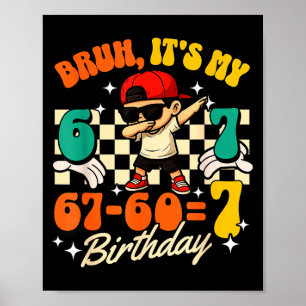 Bruh 67-607 7. Geburtstag Cooler Junge Dabbing-Par Poster