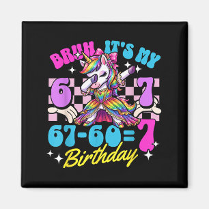 Bruh 67-607 7. Geburtstag Einhorn Dabbing Mädchen Magnet