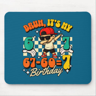Bruh 67-60=7 7. Geburtstag cooler Junge Dabbing-Pa Mousepad