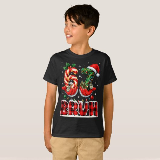 Bruh 67 Christmas 6 7 Meme Pajamas Holiday Gen Alp T-Shirt (Vorne ganz)