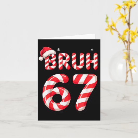 Bruh 67 Christmas Candy Cane For Teen Boys Six Sev Karte (Gelbe Blume)