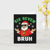 Bruh 67 Christmas Santa Six Seven 6 7 Boys Christm Karte (Gelbe Blume)