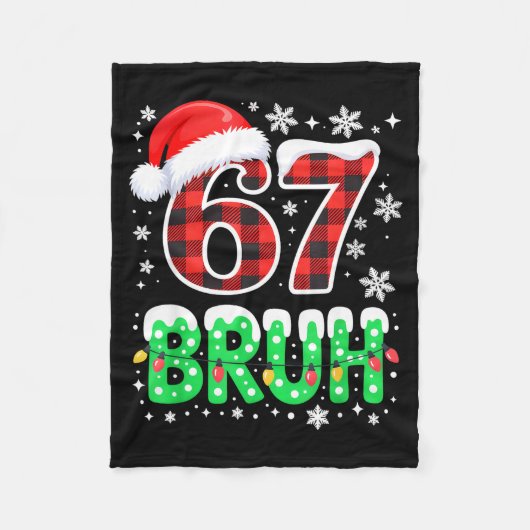 Bruh 67 Christmas Six Seven 6 7 Boys Christmas Paj Fleecedecke (Vorderseite)