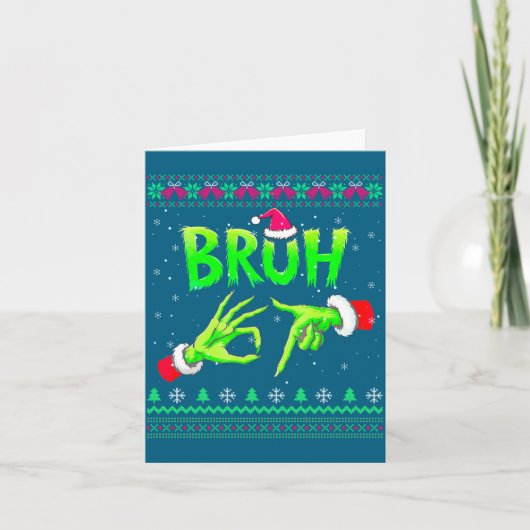 Bruh 67 Christmas Ugly Sweater Six Seven Meme 6 7 Karte (Vorderseite)