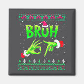 Bruh 67 Christmas Ugly Sweater Six Seven Meme 6 7  Magnet (Vorne)