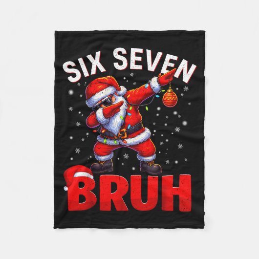 Bruh 67 Dabbing Santa Funny Meme Six Seven Christm Fleecedecke (Vorderseite)