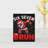 Bruh 67 Dabbing Santa Funny Meme Six Seven Christm Karte (Gelbe Blume)