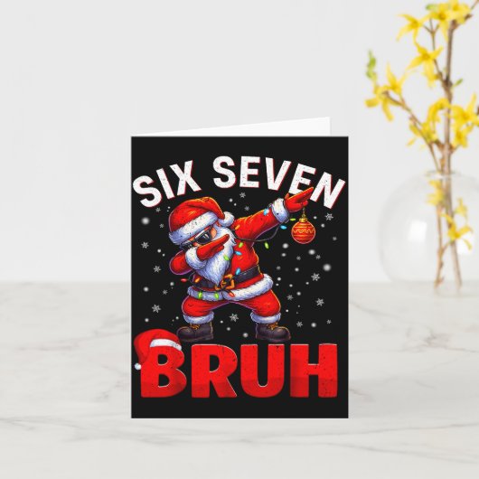 Bruh 67 Dabbing Santa Funny Meme Six Seven Christm Karte (Gelbe Blume)