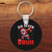 Bruh 67 Dabbing Santa Funny Meme Six Seven Christm Schlüsselanhänger (Vorderseite)