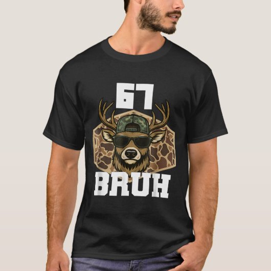 Bruh 67 Deer Funny Deer Hunting Camo Hat Youth Tee (Vorderseite)