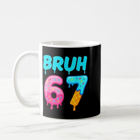Bruh 67 Drippy Ice Cream Donut Funny Essential  Kaffeetasse (Links)