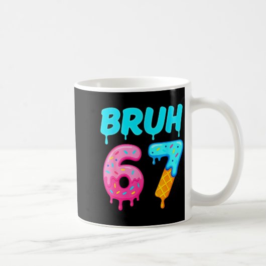 Bruh 67 Drippy Ice Cream Donut Funny Essential Kaffeetasse (Rechts)