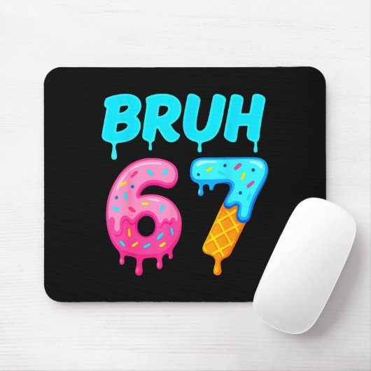 Bruh 67 Drippy Ice Cream Donut Funny Essential Mousepad (Mit Mouse)