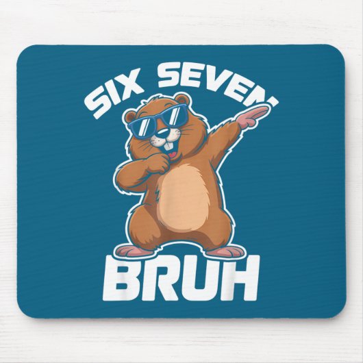 Bruh 67 Funny Groundhog 6-7 Meme Pyjamas Boys Girl Mousepad (Vorne)