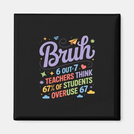 Bruh 67 Lehrer Meme Lustiger Schulwitz Magnet (Vorne)