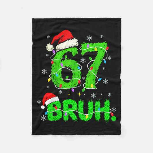 Bruh 67 Meme Humor 6-7 Funny Six Seven Christmas Fleecedecke (Vorderseite)