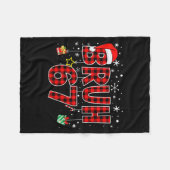 Bruh 67 Meme Lustiges Weihnachten Rot Kariert Xmas Fleecedecke (Vorderseite (Horizontal))