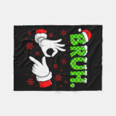 Bruh 67 Santa Hand Six Seven Meme Christmas Matchi Fleecedecke (Vorderseite (Horizontal))
