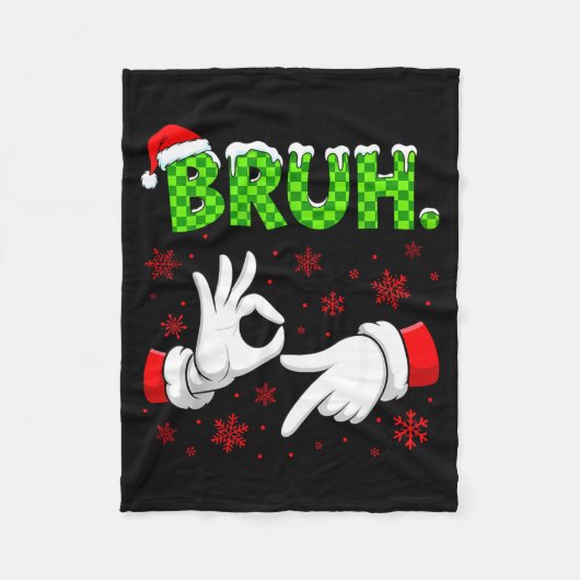 Bruh 67 Santa Hand Six Seven Meme Christmas Matchi Fleecedecke (Vorderseite)
