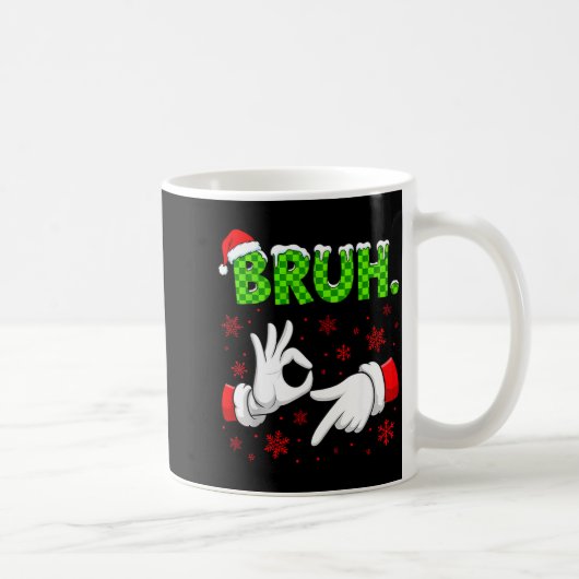 Bruh 67 Santa Hand Six Seven Meme Christmas Matchi Kaffeetasse (Rechts)
