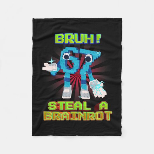 Bruh 67 Sechs Sieben 6-7 Lustiges Brainrot Meme Fü Fleecedecke (Vorderseite)