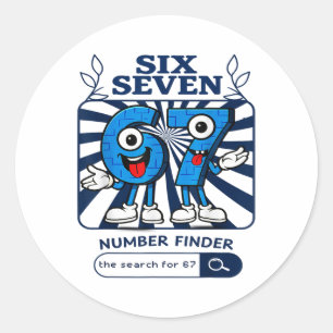 Bruh 67 Sechs Sieben 6-7 Talian Brainrot Meme Für  Runder Aufkleber