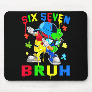 Bruh 67 sechs sieben Puzzle Dabbing Autismus-Bewus Mousepad