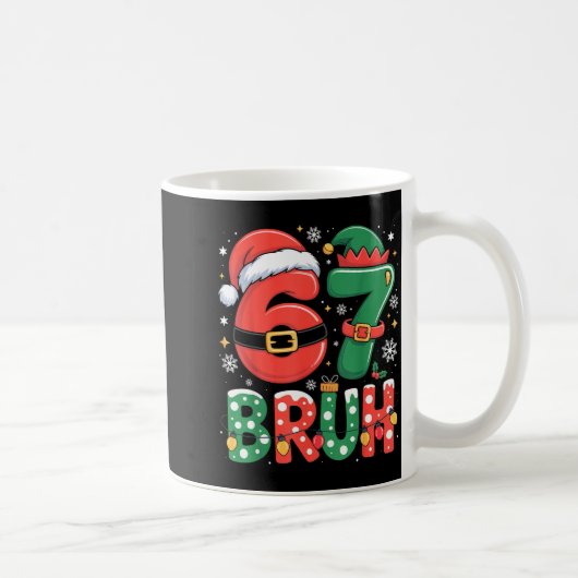 Bruh 67 Six Seven 6 7 Meme Christmas Funny Boy Gir Kaffeetasse (Rechts)